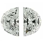 0.56 cttw Pair of Half Moon Diamonds : E / VS2